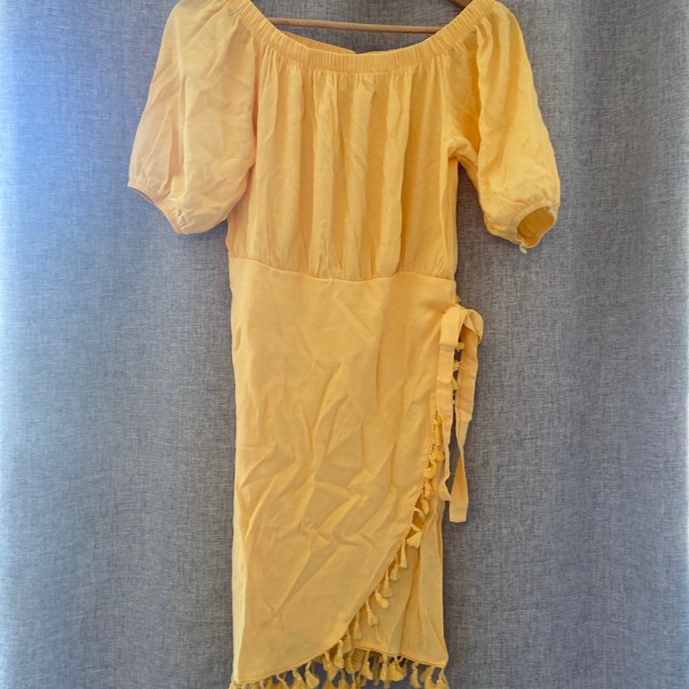 Yellow summer dress! Off the shoulder